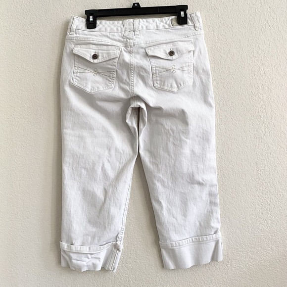 Tommy Hilfiger Sz 6 Capris Womens AMERICAN‎ SPIRIT  Mid Rise White Denim Cuffed - Picture 11 of 11
